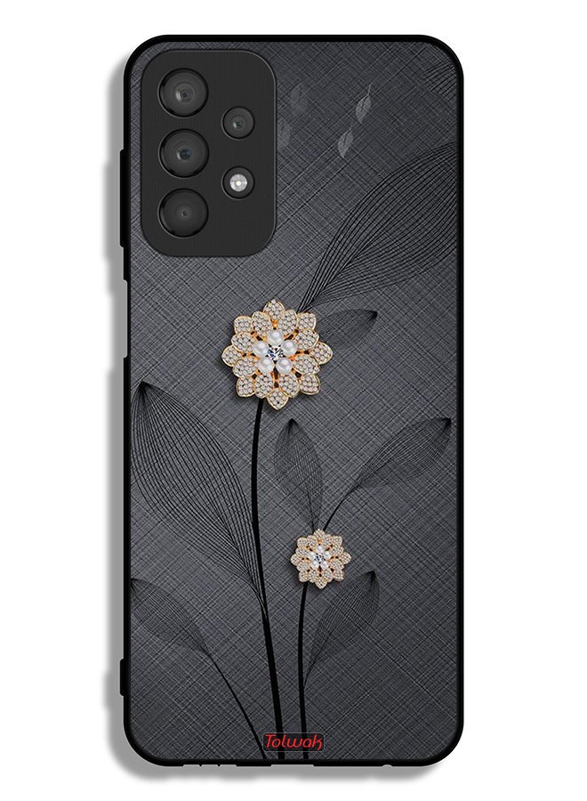 Tolwak Samsung Galaxy A23 4G Protective Case Cover Diamond Flowers Art - Image 1