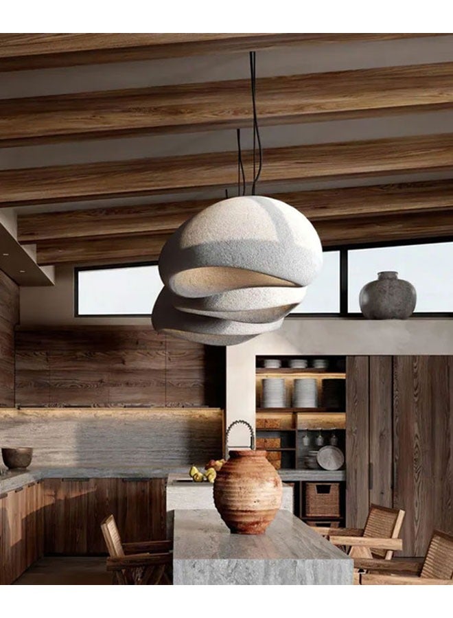 إنارة سيرة إنارة معلقة كامارا فايبر جلاس باللون الرمادي مقاس 30 سم S001 - Image 2