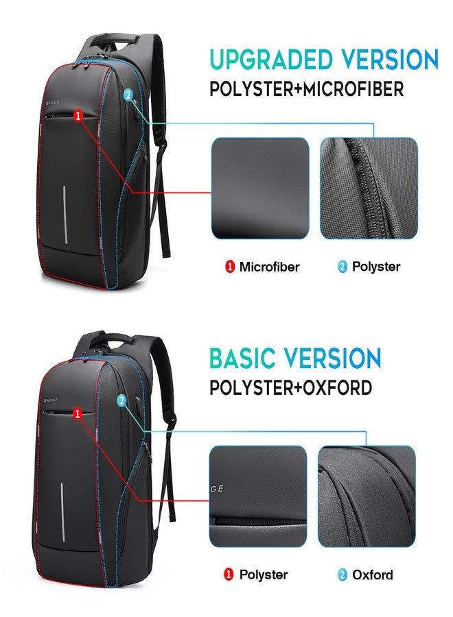 بانجي حقيبة ظهر للسفر من بانج لأجهزة الكمبيوتر المحمولة مقاس 15.6 بوصة، حقائب ظهر خفيفة الوزن للعمل للرجال، حقيبة ظهر أنيقة للاستخدام اليومي للرجال والنساء - Image 2