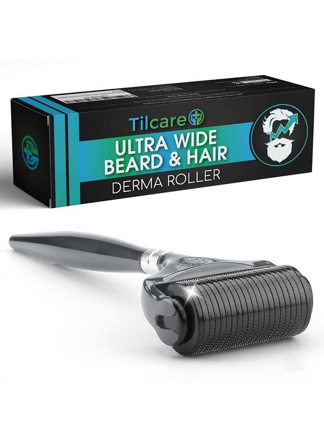 Tilcare Beard and Hair Ultra Wide Derma Roller (1Pack) by Tilcare - Sterile 1200 Grade A Titanium Microneedles Titanium Derma Roller 0.25mm  - Image 1