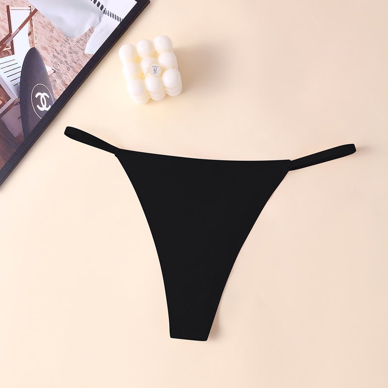 Thin Strap Thong Underwear Daily G String Thong Ice Silk Seamless T-Shaped Pants American Style - Image 1