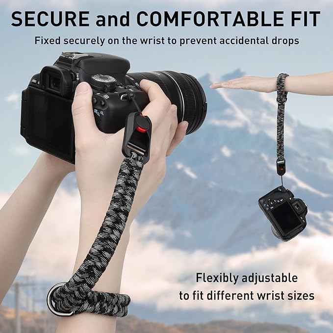 RUBRIC Camera Wrist Strap | Paracord Hand Grip with Quick Release | Adjustable & Durable Polsband for DSLR, Mirrorless & Action Cameras - Image 2