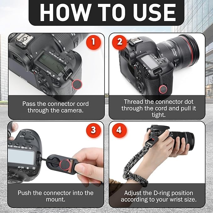 RUBRIC Camera Wrist Strap | Paracord Hand Grip with Quick Release | Adjustable & Durable Polsband for DSLR, Mirrorless & Action Cameras - Image 4