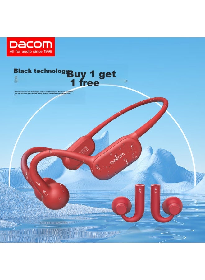 Dacom G100 [Semi In-Ear] Bone Conduction Bluetooth Headphones, Wireless Sports Headphones, Non-In Dynamic Running Cycling Neckband Earphones, Call Noise Reduction, Compatible With Apple, Huawei, Xiaomi - Image 1