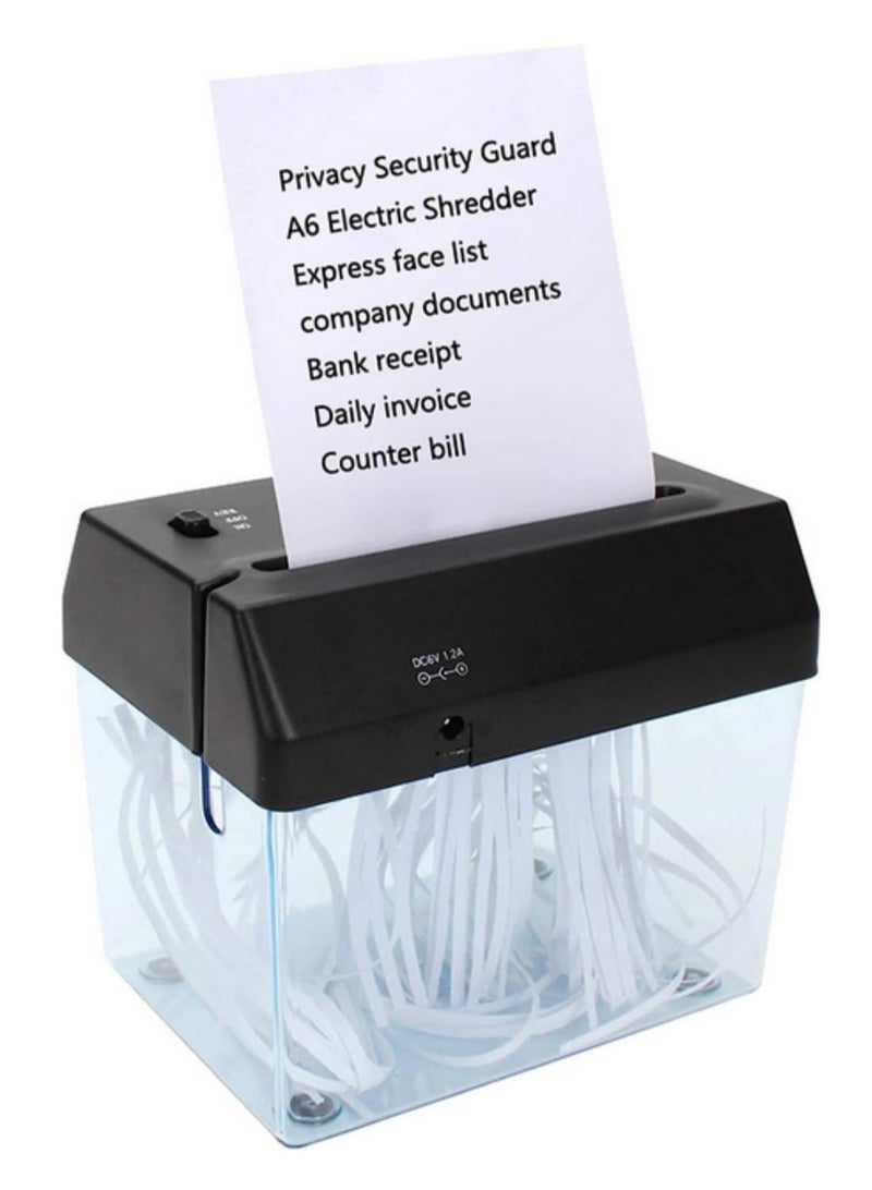Generic Mini USB Paper Shredder for A5 or Folded A4 Paper Electric Powered Strip Cut with Letter Opener and Mail Envelope Cutter for Home Office Use  - Image 1