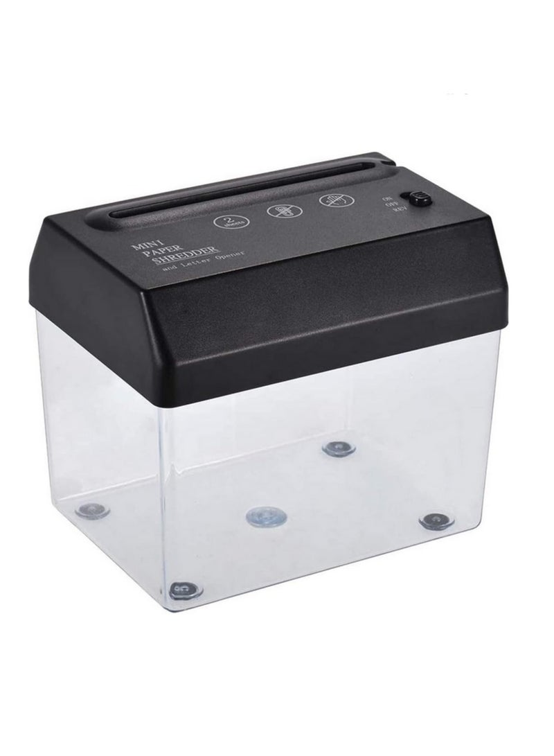 Generic Mini USB Paper Shredder for A5 or Folded A4 Paper Electric Powered Strip Cut with Letter Opener and Mail Envelope Cutter for Home Office Use  - Image 4