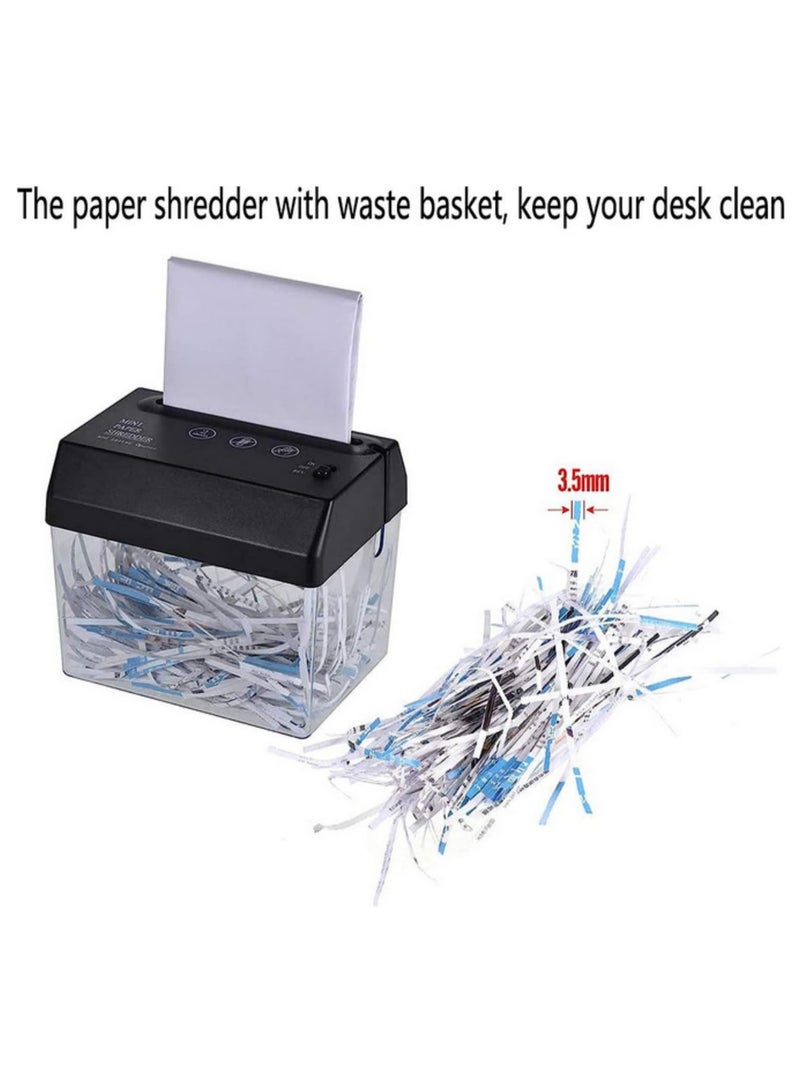 Generic Mini USB Paper Shredder for A5 or Folded A4 Paper Electric Powered Strip Cut with Letter Opener and Mail Envelope Cutter for Home Office Use  - Image 3