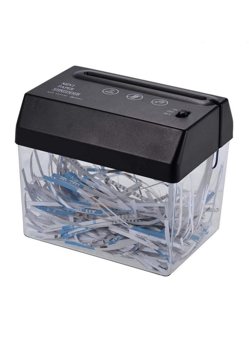Generic Mini USB Paper Shredder for A5 or Folded A4 Paper Electric Powered Strip Cut with Letter Opener and Mail Envelope Cutter for Home Office Use  - Image 2