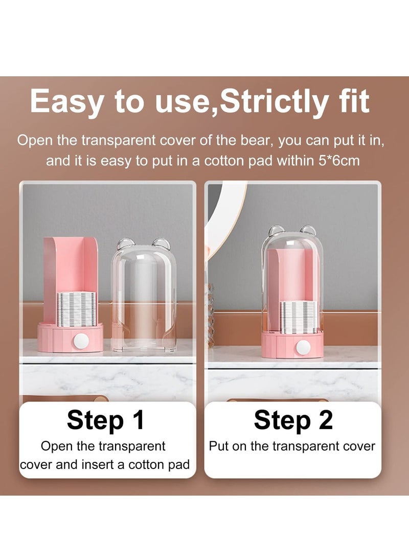 Y&D Cotton Pad Storage Automatic Dispenser Organizer Holder Makeup Container Wall Mounted for Bathroom - Image 2