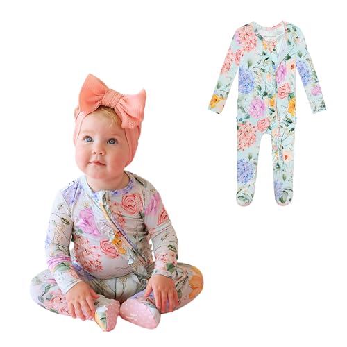 Posh Peanut Baby Girl Pajamas Soft Sleeper Footies Ppook Viscose from Bamboo - Image 1