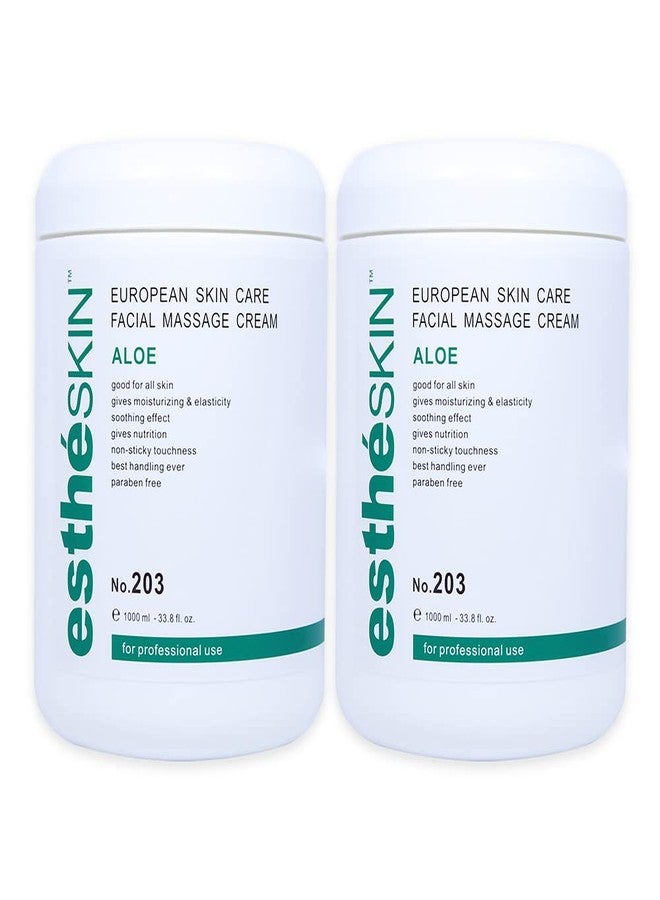 estheSKIN Facial Massage Cream for European Skin Care, 33.8 fl oz, 1000 ml (Aloe, 2 Pack - Image 1