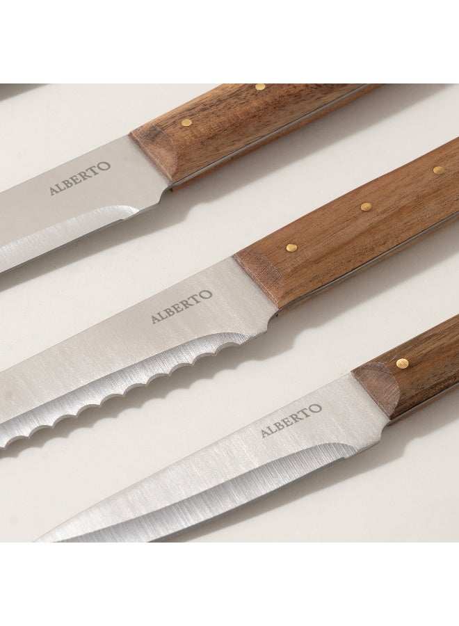 ALBERTO مجموعة كتلة سكاكين خشبية 7 قطع - Image 4