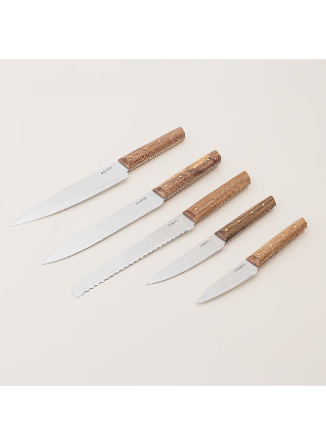 ALBERTO مجموعة كتلة سكاكين خشبية 7 قطع - Image 3