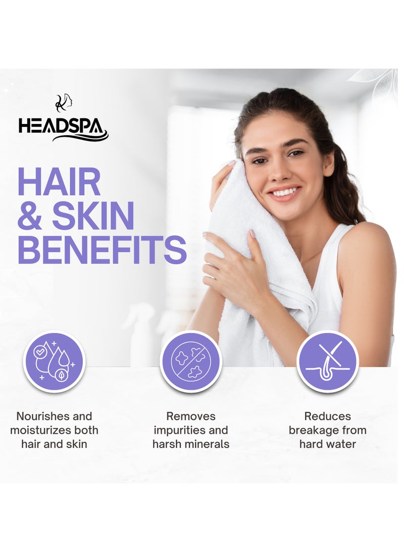 K-HEADSPA Korean Shower Filter Therapy Kit – Water Filtration for Hair Loss, Massage Function, Vitamin-Infused Gel with Lavender Scent and Detox Sparkling Tablet for Hair and Scalp Wellness - Image 5