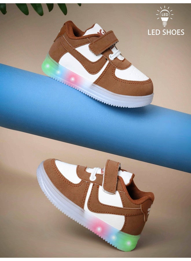 KATS Unisex Kids LED Colourblocked Sneakers with Velcro Closure - Image 1
