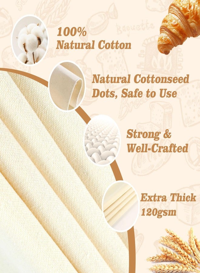 Bessny 5PCS Cotton Tea Towels for Baking Sourdough, 18.8x14 Inch Reusable Bread Proofing Cloth, Flour Sack Towels for Dough Raising, Baguettes, Ciabatta, Pastry, Loaves, Bread Making Accessories for Bakers - Image 4