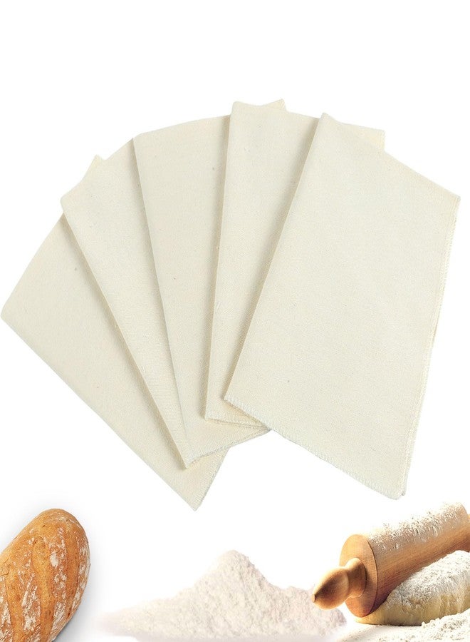 Bessny 5PCS Cotton Tea Towels for Baking Sourdough, 18.8x14 Inch Reusable Bread Proofing Cloth, Flour Sack Towels for Dough Raising, Baguettes, Ciabatta, Pastry, Loaves, Bread Making Accessories for Bakers - Image 1