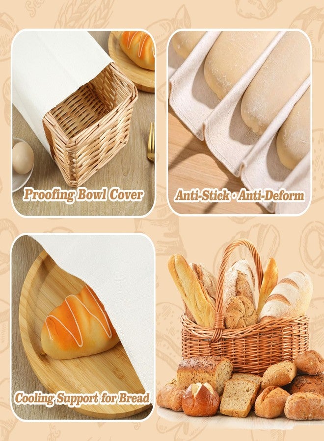Bessny 5PCS Cotton Tea Towels for Baking Sourdough, 18.8x14 Inch Reusable Bread Proofing Cloth, Flour Sack Towels for Dough Raising, Baguettes, Ciabatta, Pastry, Loaves, Bread Making Accessories for Bakers - Image 5