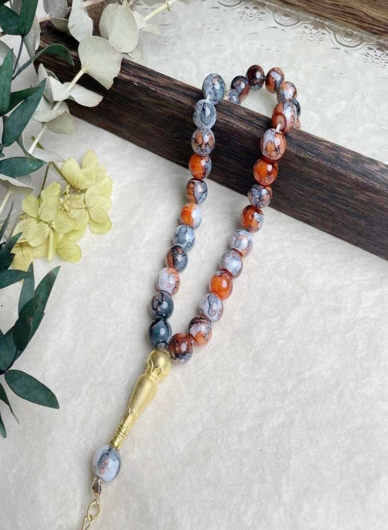 33 Natural Jade Prayer BeadsTasbih/10mm×10mm - Image 3
