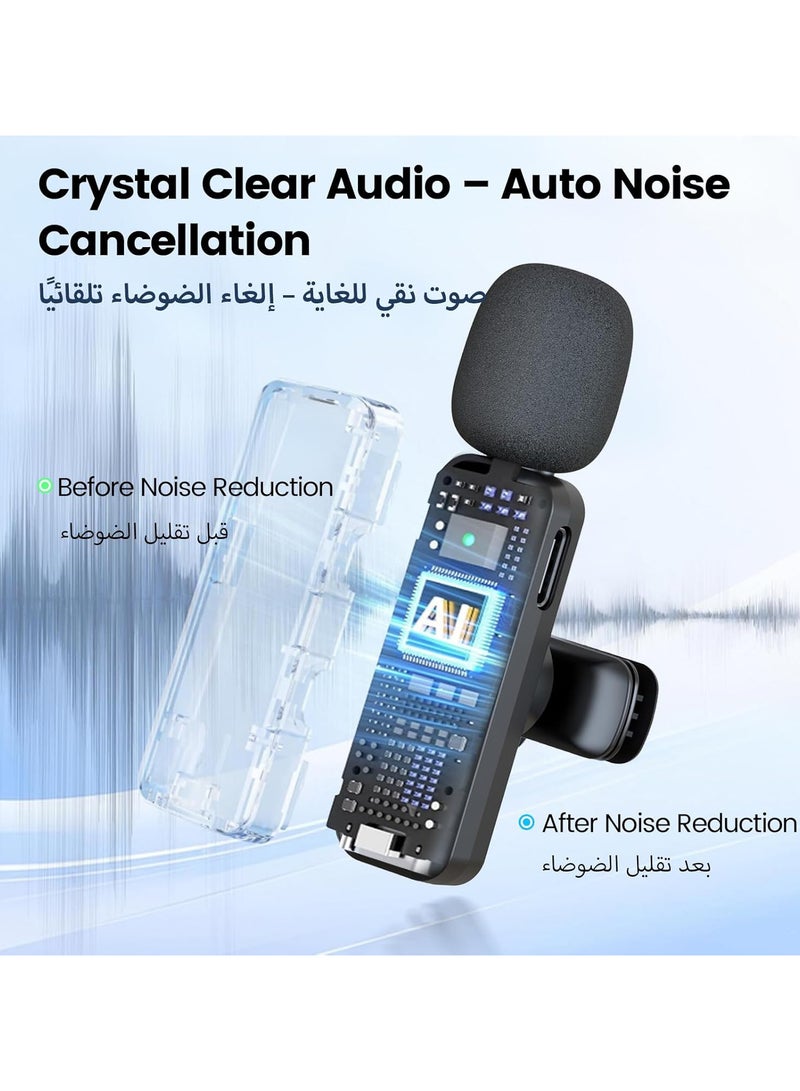 INSIJAM Wireless Lavalier Lapel Microphone for Android/iPhone/Laptop Plug and Play Noise Reduction 2.4GHz Wireless Mic Ideal for Interview Podcast Vlog YouTube Live Streaming (2TX+1RX) - Image 2
