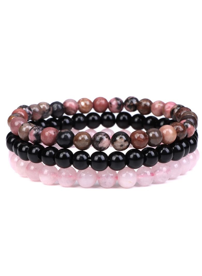 Excefore 6 PCS 4mm Mini Semi - Precious Gemstones, Beaded Bracelets for Women Men Healing Stone Bracelet Crystal, Beaded Bracelet Adjustable Elastic Stretch Bracelet Unisex Jewelry Gifts - Image 5