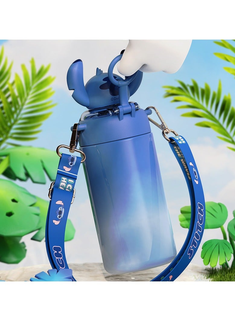 general Stitch Sunshine Thermos Cup Kids Cute Cartoon Stainless Steel Straw Cup High Value Student Water Bottle - Image 2