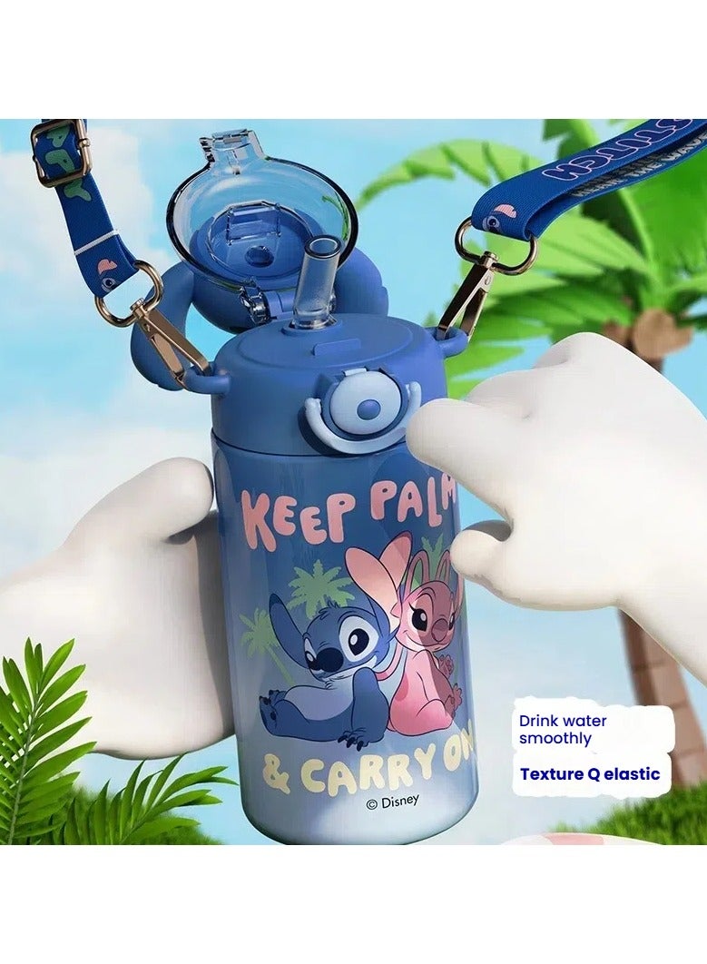 general Stitch Sunshine Thermos Cup Kids Cute Cartoon Stainless Steel Straw Cup High Value Student Water Bottle - Image 3
