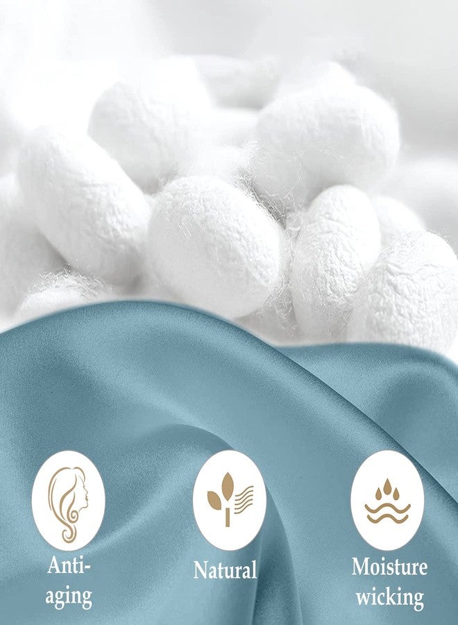 INSSL Silk Pillowcase for Women, Mulberry Silk Pillowcase for Hair and Skin and Stay Comfortable and Breathable During Sleep Silk Pillow Cases (Blue Gray,Standard) - Image 5