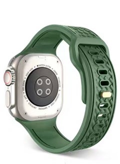 Silicone Rubber Watch Band Strap for Apple Watch Ultra 42mm/44mm/45mm/49mm Dual Colored Dark Green
