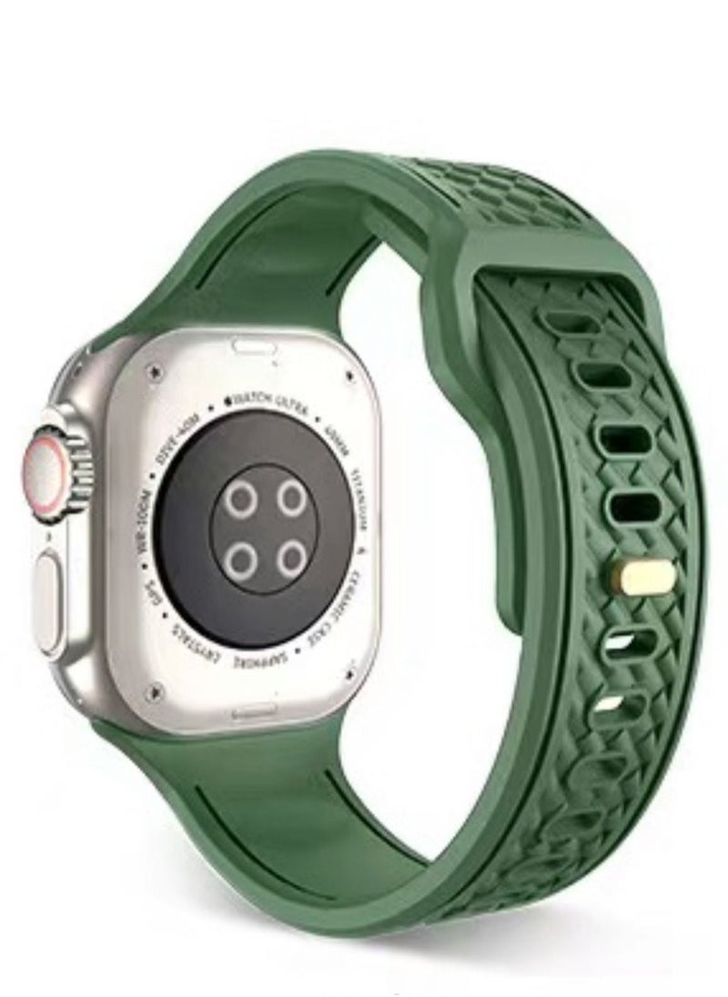Gear4 - Silicone Rubber Watch Band Strap for Apple Watch Ultra 42mm/44mm/45mm/49mm Dual Colored Dark Green - Image 1