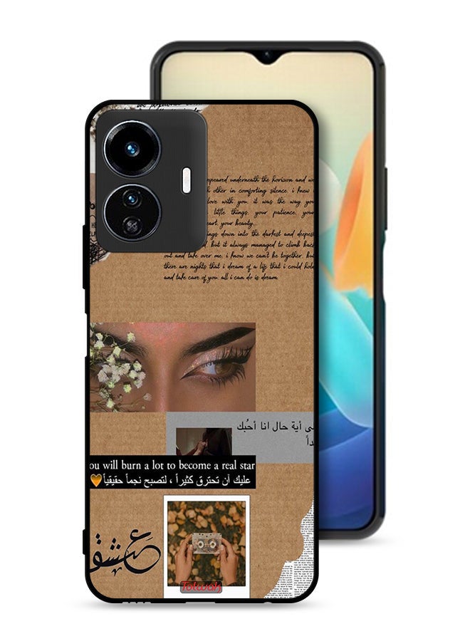 Tolwak Vivo Y77e 5G Protective Case Cover Arabic Quote You Will Burn A Lot To Become A Real Star - Image 1