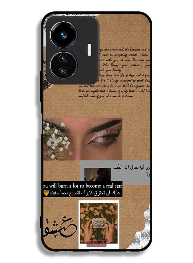 Tolwak Vivo Y77e 5G Protective Case Cover Arabic Quote You Will Burn A Lot To Become A Real Star - Image 2