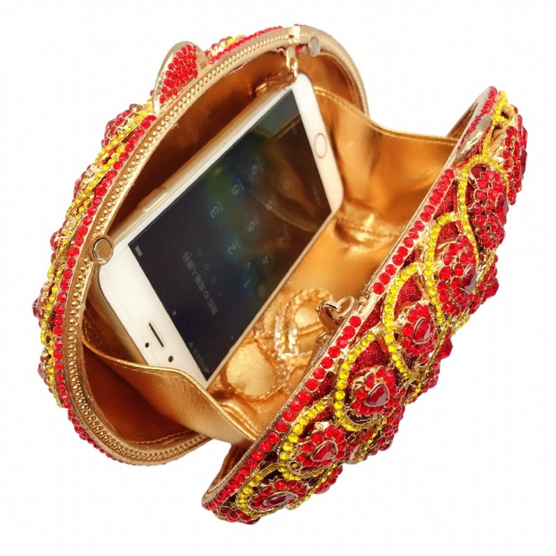 Source Red Diamond Dinner Bag Gemstone Crown Women'S Bag Diamond Clutch Bag - Image 5