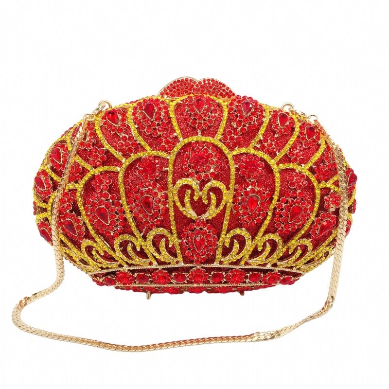 Source Red Diamond Dinner Bag Gemstone Crown Women'S Bag Diamond Clutch Bag - Image 3