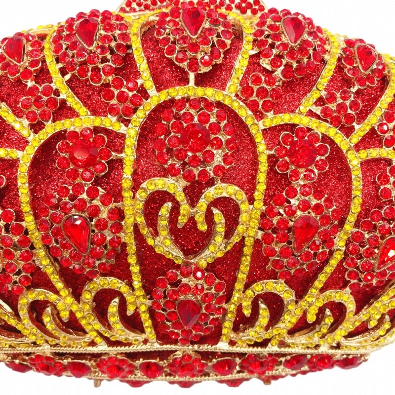 Source Red Diamond Dinner Bag Gemstone Crown Women'S Bag Diamond Clutch Bag - Image 4