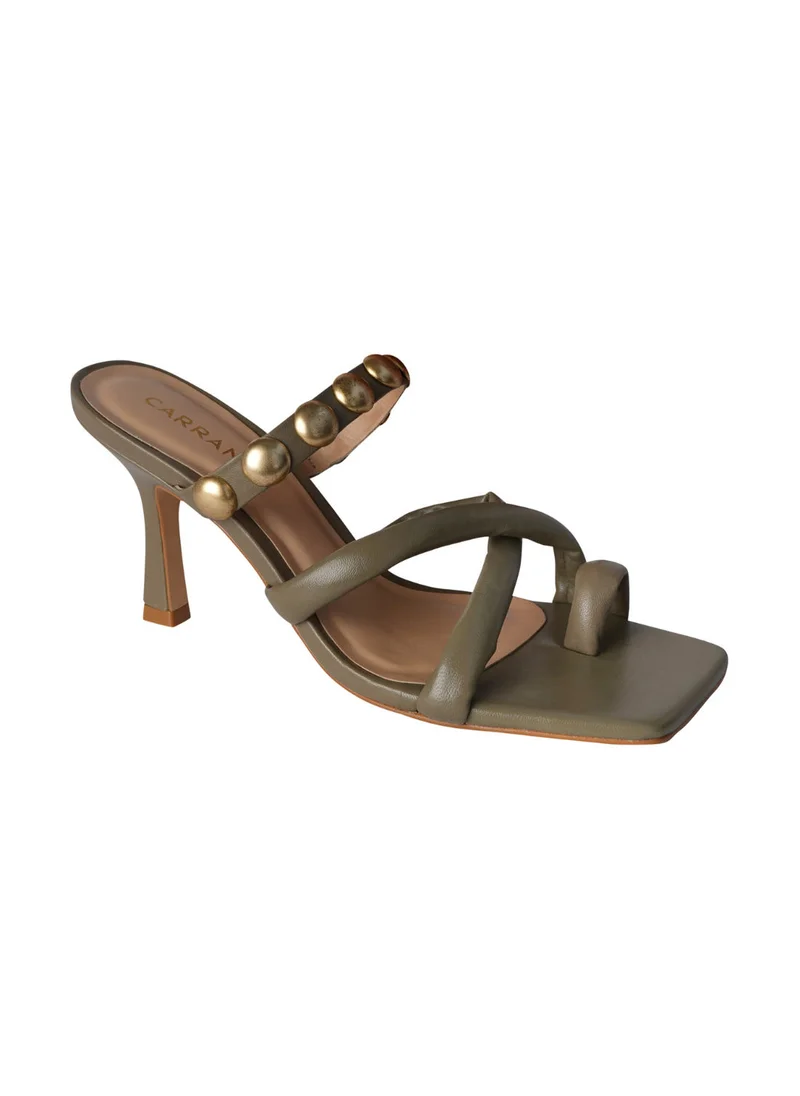 CARRANO Carrano Ladies High Heels Strappy Backless Toe Ring Mules 321042 Cab0643