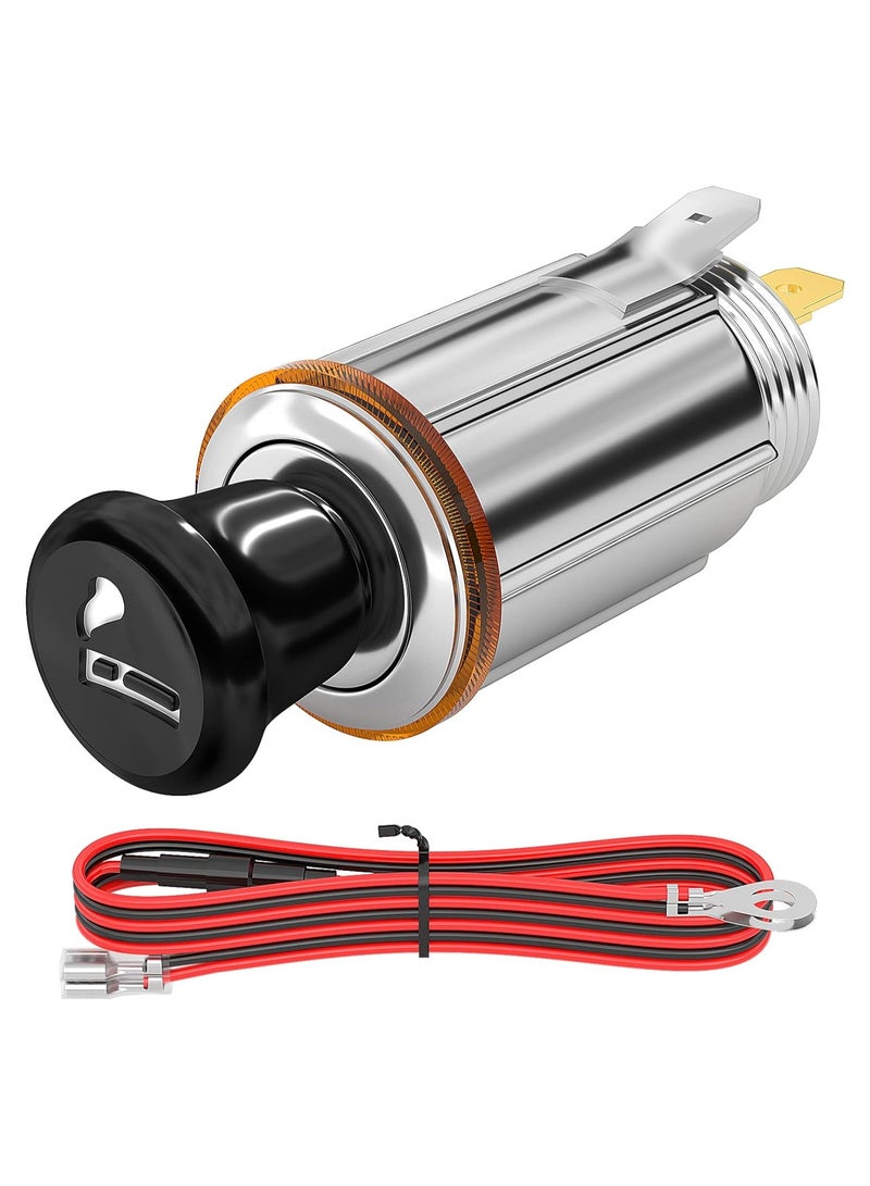 SYOSI 12v Cigarette Lighter Socket, with Cigarette Lighter Plug, Car Cigarette Lighter Replacement Eject Button Auxiliary, Fit for Accessory Plugs, Suitable for Automotive, Car, Truck, Boat, Golf Cart, Etc - Image 1