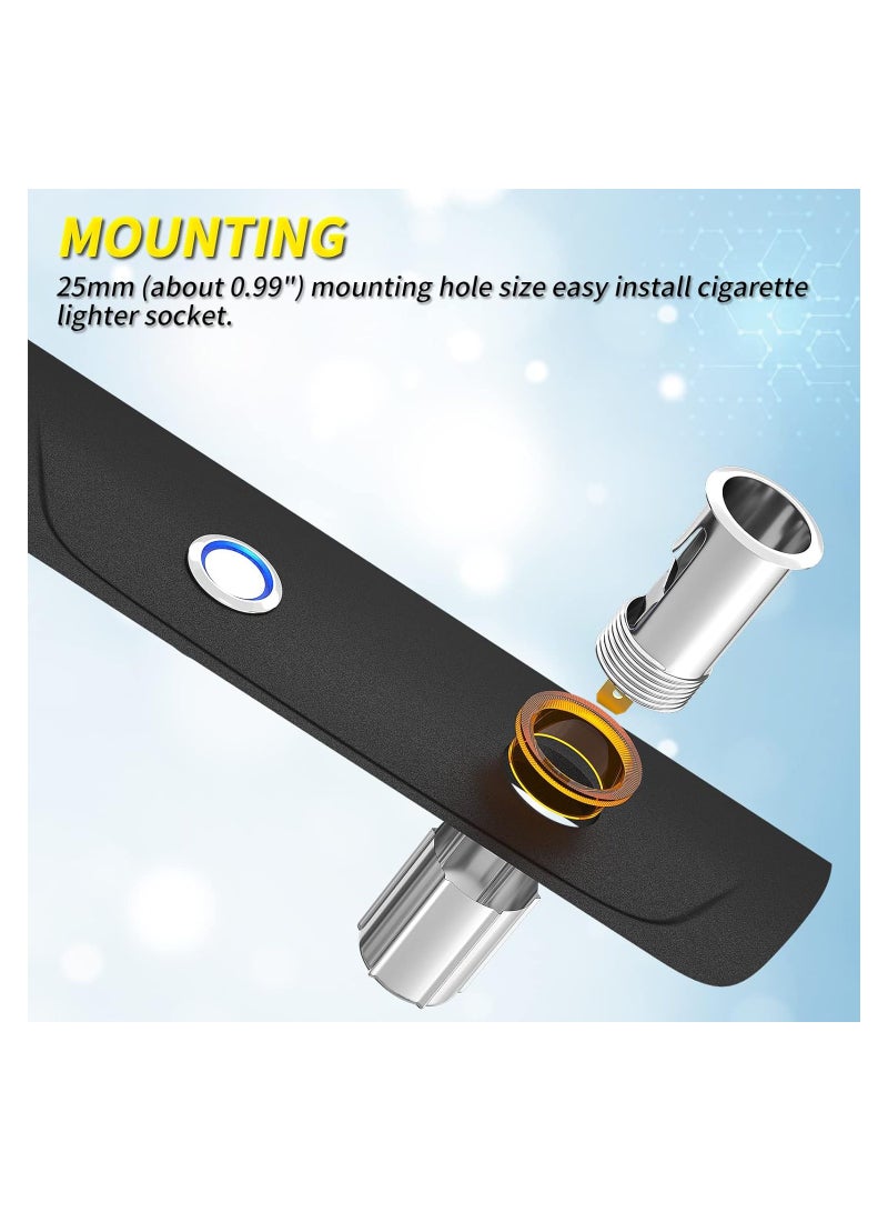 SYOSI 12v Cigarette Lighter Socket, with Cigarette Lighter Plug, Car Cigarette Lighter Replacement Eject Button Auxiliary, Fit for Accessory Plugs, Suitable for Automotive, Car, Truck, Boat, Golf Cart, Etc - Image 4