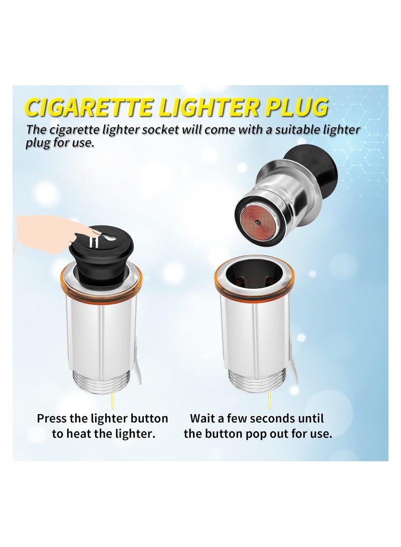 SYOSI 12v Cigarette Lighter Socket, with Cigarette Lighter Plug, Car Cigarette Lighter Replacement Eject Button Auxiliary, Fit for Accessory Plugs, Suitable for Automotive, Car, Truck, Boat, Golf Cart, Etc - Image 5