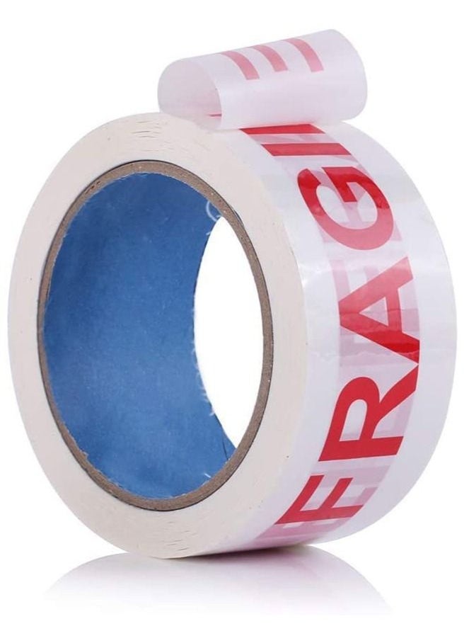 Rubik - Fragile Tape Roll 5cm Width x 66 meters Length, Strong Adhesive Red Fragile Warning Packing Tape for Shipping and Moving (1 Roll) - Image 1