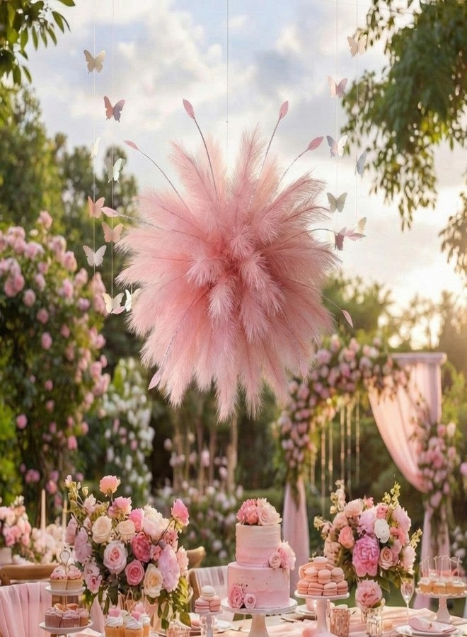 Maysing 60 Sets Valentines Day Hanging Decorations Pink Faux Pampas Grass Decor Tall Fake Pampas Floral for Valentines Day Home Wedding Boho Decoration - Image 2