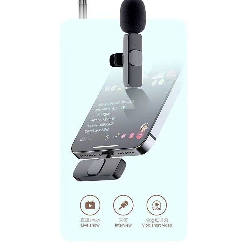 Wireless Lavalier Microphone One-To-Two Tiktok Outdoor Microphone Noise Reduction Bluetooth Live Streaming Recording - Image 4