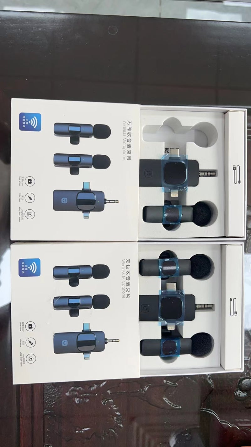 Wireless Lavalier Microphone One-To-Two Tiktok Outdoor Microphone Noise Reduction Bluetooth Live Streaming Recording - Image 1
