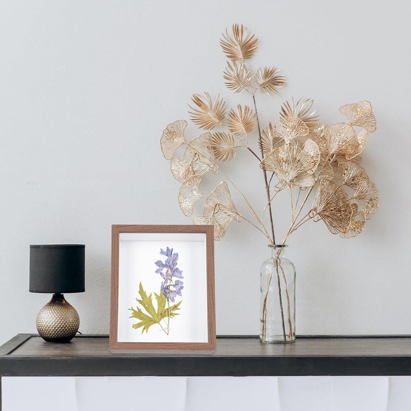 Wooden Dried Flower Display Frame 8-inch Walnut Tabletop Storage Specimen DIY Photo Frame for Home Décor and Bedroom Display - Image 5