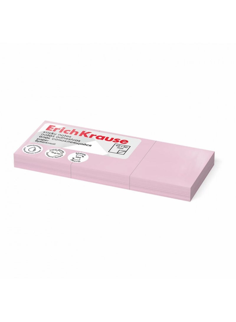 ErichKrause 300-Sheet Sticky Notes 40x50mm Size Pink - Image 1