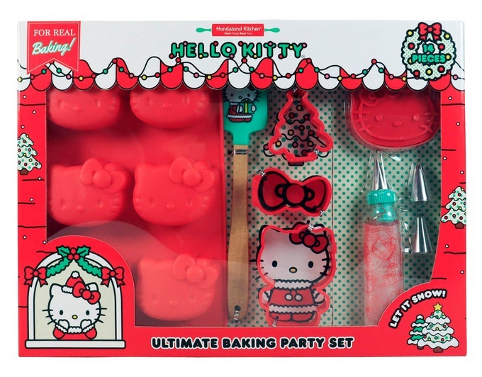 HELLO KITTY ULTIMATE HOLIDAY BAKING PARTY SET WITH CUPCAKE MOLD COOKIE CUTTERS AND MORE