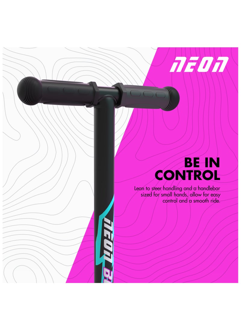 NEON - Neon Bolt is The Perfect 3 Wheels Scooter for First-time Riders, Decked Out with ‘Lean-to-Steer’ Technology and Light-up Wheels (Pink) - Image 1
