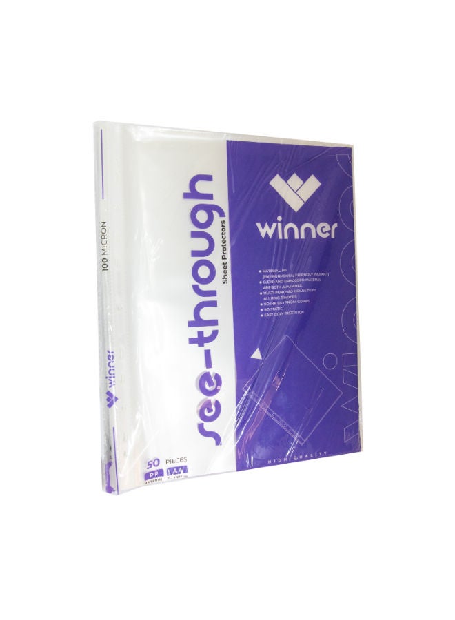 Winner A4  100 Micron 50 Pieces Winner 10-4 U Pack Letter Holder