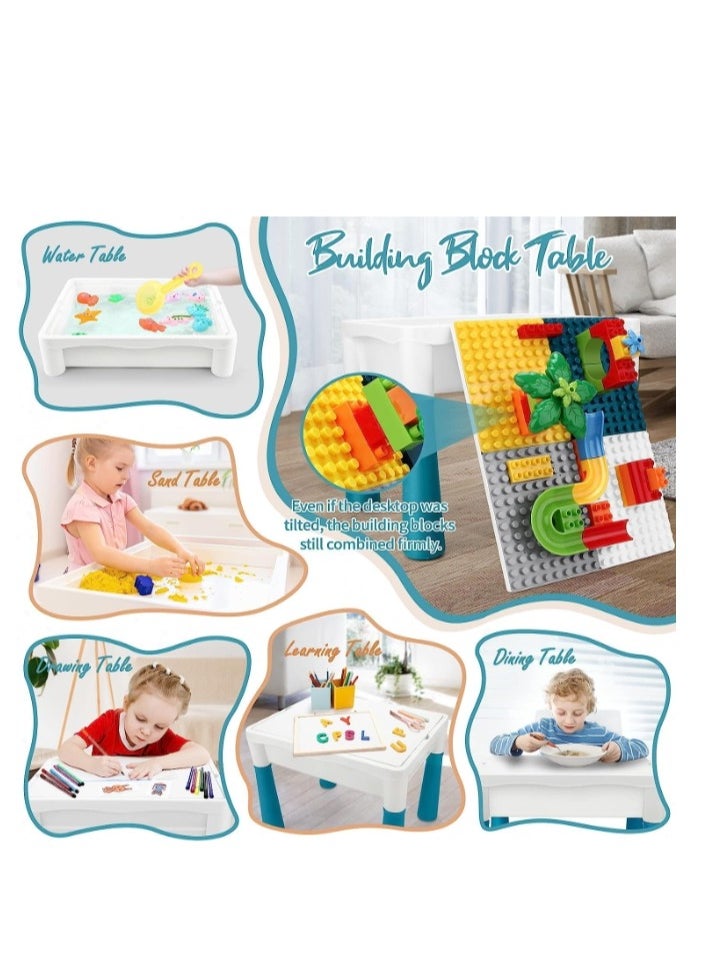 OASIS-TH - Kids Activity Table Set  Children's Block Table with one chair Table size 38CM - Image 1