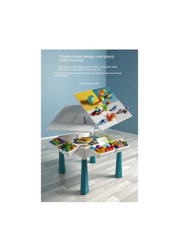 OASIS-TH - Kids Activity Table Set  Children's Block Table with one chair Table size 38CM - Image 1